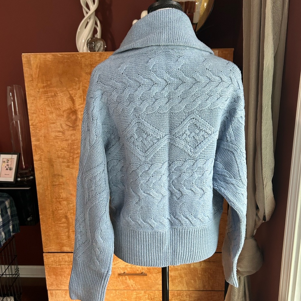 Source Unknown Light Blue Cable Knit Cardigan - image 4